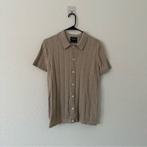 A&F men’s knit button up sweater short sleeve collared shirt | Size: S